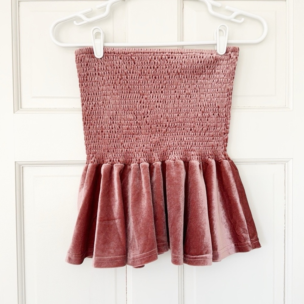 SHEIN velvet top size M pink strapless tube top